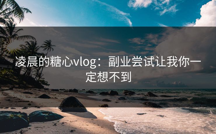 凌晨的糖心vlog：副业尝试让我你一定想不到