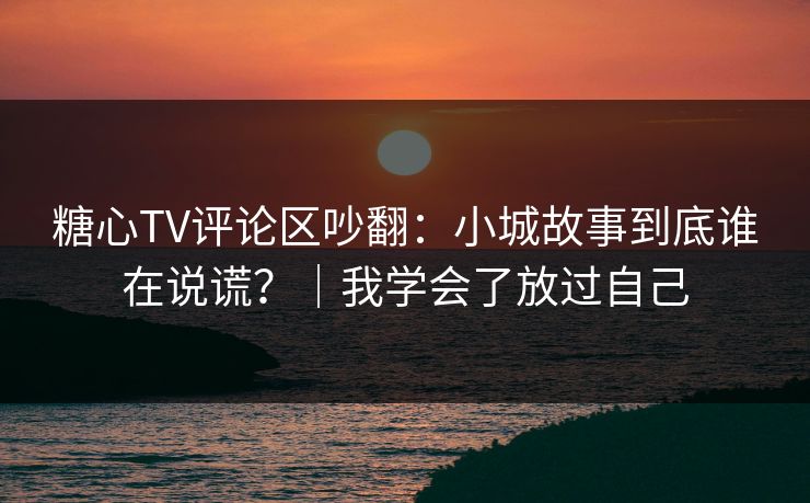 糖心TV评论区吵翻：小城故事到底谁在说谎？｜我学会了放过自己