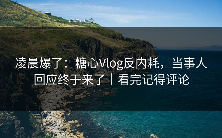 凌晨爆了：糖心Vlog反内耗，当事人回应终于来了｜看完记得评论