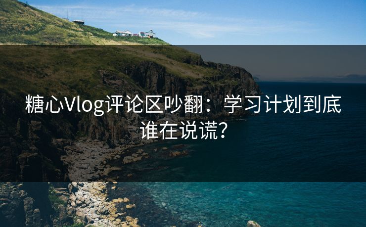 糖心Vlog评论区吵翻：学习计划到底谁在说谎？